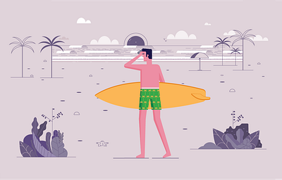 Holiday Spirit art beach editorial art graphic illustration illustrator ocean surfing