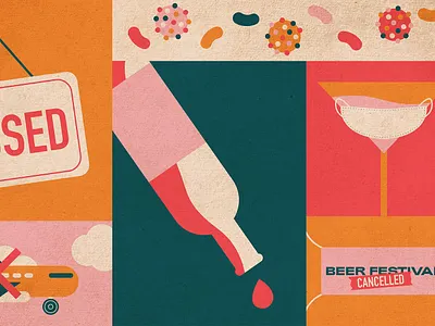 VinePair Coronavirus Blog Editorial Illo 2.0 alcohol bars booze cocktails corona coronavirus covid 19 drinks health pandemic restaurants vinepair