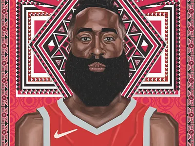 James Harden african african american art digitalart illustration james harden nba poster rockets sport tribal usa