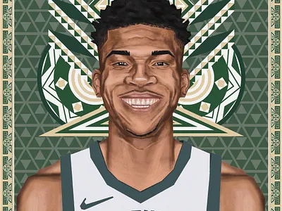 Giannis Antetokounmpo african art basketball digitalart greece illustration nba poster portrait sport usa