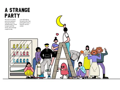 A strange party christmas tree illustration illustration art illustration artist