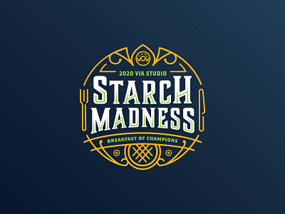 Starch Madness basketball breakfast donut dribbble funny march madness monoline sports sports branding sports design sports logo waffle