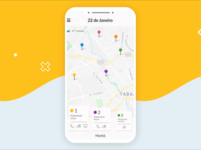 System Operate Management - Map app cards dailyui design home location location tracker map motion pin prototype sketch track tracker ui white