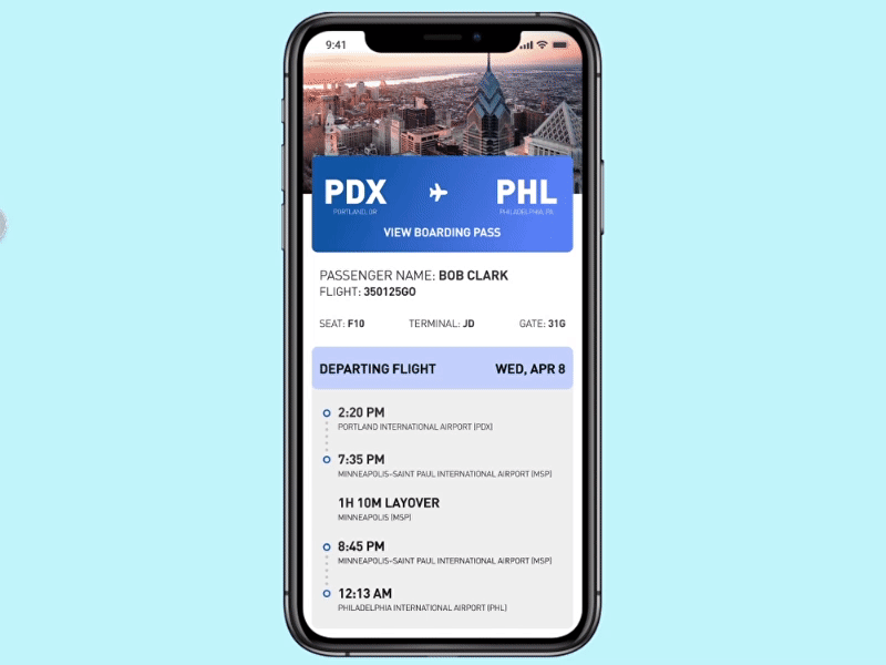 Daily UI :: 024 - Boarding Pass animation boardingpass dailyui dailyui024 dailyuichallenge figma