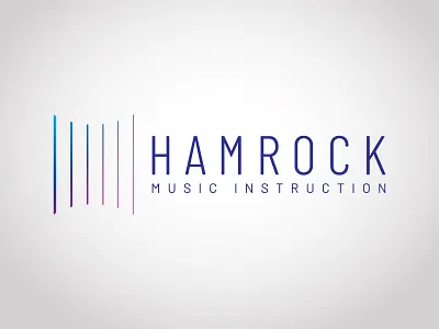Hamrock Music Instruction condensed font gradient guitar guitar lessons logo logo design music music lessons
