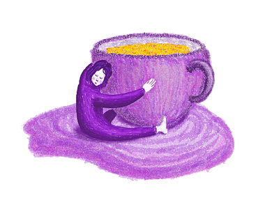 Tea adobe illustrator colours drawing girl illustration illustrator image purple tea