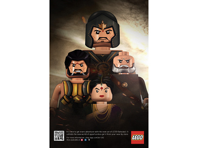 lego bahubali poster art character color design digital digitalillustration hand drawn illustration