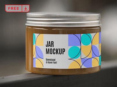 Free Glass Jar Mockup branding design download free freebie glass jar identity jar logo mockup mockups psd template typography