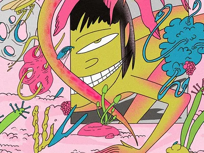 Dreamscape // The birth of a bad Idea asian cartoon character character concept character design colorful colorful design creature fantasy fantasy illustration fungi illustartor illustration illustration art insects metamorphosis poster procreate rickandmorty surreal surrealistic