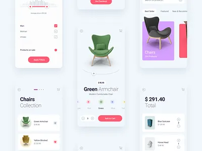 Store Mobile App app design filter flat ios minimal product shop shopping shopping cart store ui ux