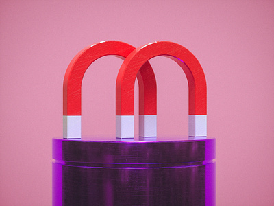 M is for Magnets 36 days of type 36daysoftype 3d 3d art cinema 4d colour experiment fresh funky lettering octane otoy personal project render type typography vibrant