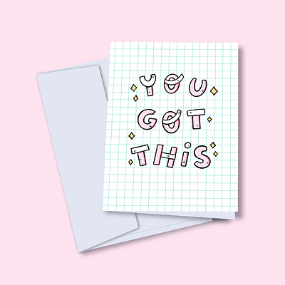 You got this art cartoon cristina quero cute graphic design greeting card illustration illustration art illustrator ilustración lettering pink you got this