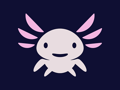 Axolotl animal axolotl black fish icon logo mark minimal water