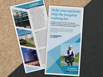 Surgery now DL flyer smll editorial design flyer medical typography