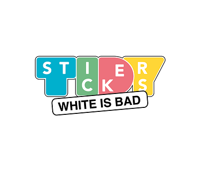 White is Bad! color colors cool logo design london stationary sticker sticker design stickers stickers for imessage tidy young