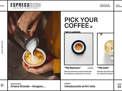 Cofee Shop UI agenda coffee shop ecommerce latte player shopify transparent ui ui