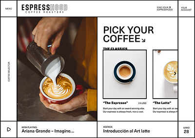 Cofee Shop UI agenda coffee shop ecommerce latte player shopify transparent ui ui