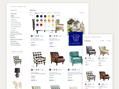 Pier 1 Product List Page e commerce ecommerce interface pier 1 pier1 product design product grid product list page retail ui ux