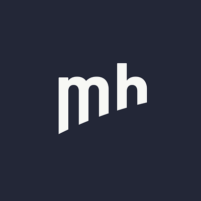 mh Lettermark branding design flat logo minimal typography