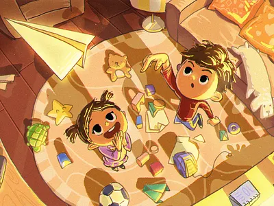 PAPER AIRPLANE child feeling illustration sunset