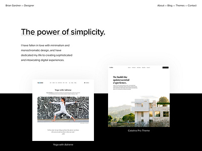 Brian Gardner Redesign black and white minimalism minimalist design wordpress