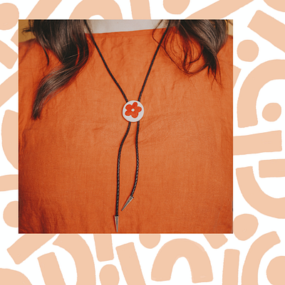 Bolo Tie Promo 2 by Emily Small adobe illustrator bold bolo tie california ceramics clay daisies daisy design digitalart drawing hand drawn hand made ipad pro art ipad procreate procreate art shapes social media design social media post vector