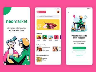 Groceries Shopping App app clean clean app design food food and drink food app groceries grocery grocery app illustration market minimal ui user interface ux