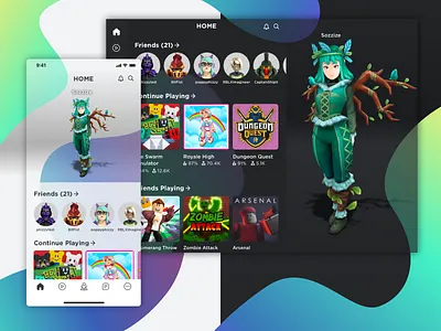 Roblox: Dark and Light Modes 3d app avatar branding dark mode dark theme dark ui dashboard desktop games home light mobile roblox tablet thumbnail tv ui web xbox