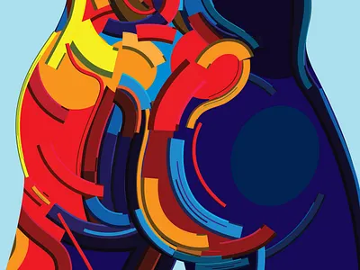 ALL BUTTS 02 abstract butt illustration nude