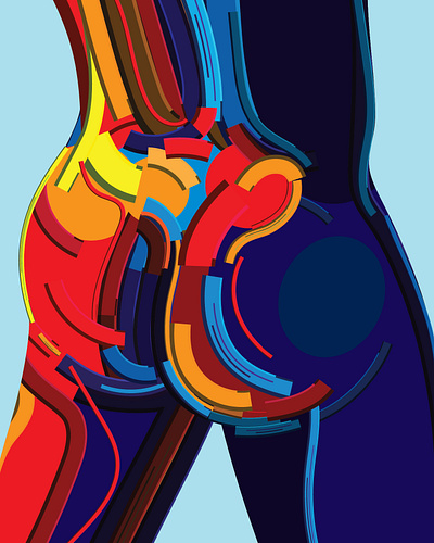 ALL BUTTS 02 abstract butt illustration nude