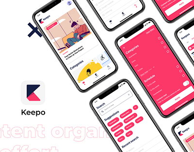 Keepo App - Interface Design app lettering typography ui ux xd