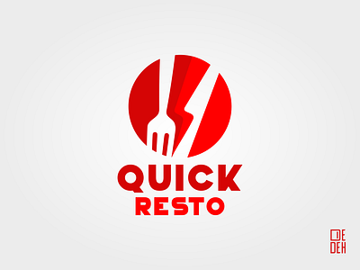 Quick Resto design flash flat food logo quick resto restourant vector whitespace