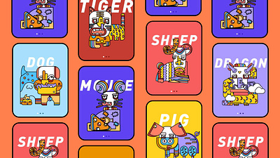 The Chinese Zodiac illustration 插图 设计
