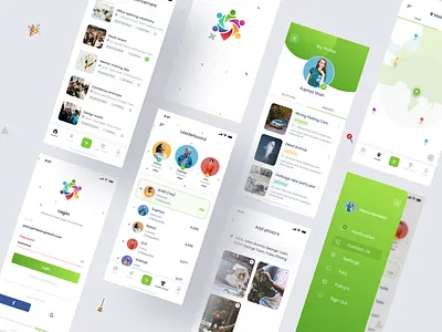 Community App UI branding community design events icon design leaderboard map minimal photos product report typography ui ux uxdesign vector