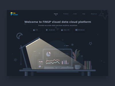 finup cloud night clean clear color dashboard design finance mbe ui ux