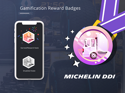 Gamification Badge #2 Trucks. bus badges bus icon bus illustration ddi badges design flat gamification ui icon illustration michelin modern reward for drivers ui vector