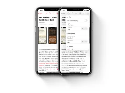 Elytra Reader Type Settings app article elytra feed font ios layout modal paragraphs popup rss text type ui