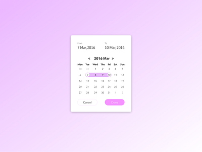 Daily UI practice - 080 Date picker dailyui dailyui080 design practice ui user interface