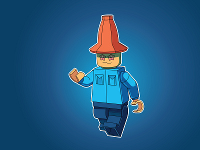 Lego Wizard 3d blueprint design easymetry flat illustration inflat madrabbit moi3d wizard