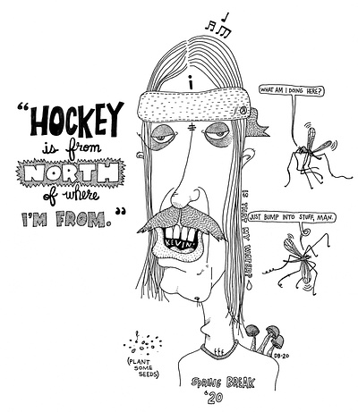 Hockey derekthesketcher drawing hockey illustration mosquito hawkin mushrooms sketch the north typography words writer