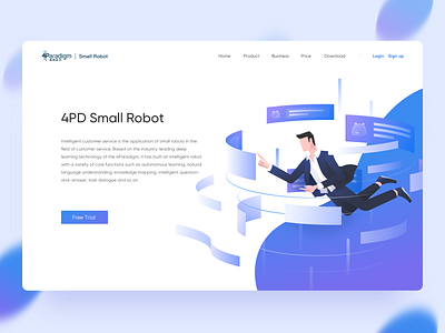 4PD Robot banner design illustration ui web 设计