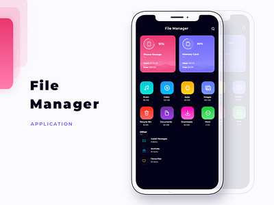 Dribble DARK MODE app app design appui file explorer file manager folder iconography photo uidesign uiux user experience uxdesign