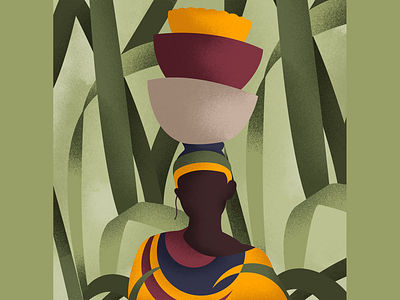Tribal Look character forest illustraion leaves texture tribal
