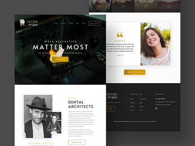 Dental Architecture Web Design design flat design gold madewithadobexd minimalism minimalist design ui uidesign uiux ux webdesign website design