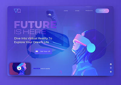 VIRTUAL REALITY CONCEPT PAGE app clean design dribbble figma interaction design interface landing page mobile product design responsive ui uitrends user experience ux virtual reality web webdesign website