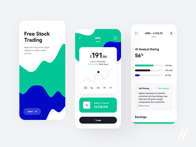 Stock Trading App analytics app apple concept design figma finance app investment market mobile product purrweb rating stock stock app trading trading app ui ux