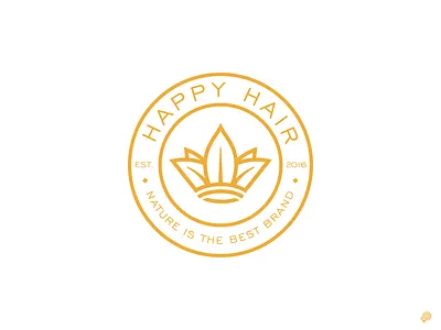 Happy Hair branding crown design icons illustration leaf lines logo nature vector