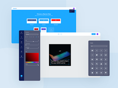 Banner Maker Web Application 3d admin app application art b2b branding character clean dashboard design desktop illustration ios minimal mobile saas software design ux web design