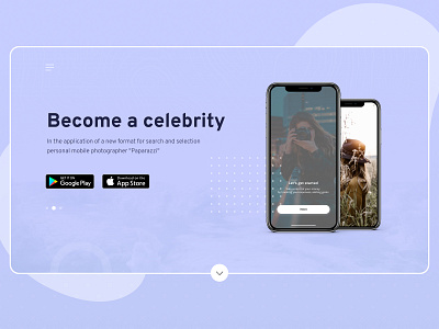 Main page for download mobile app download landing main page mobile app photo presentation ui
