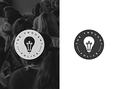 The Thought Police branding ideas light bulb pencil texture
